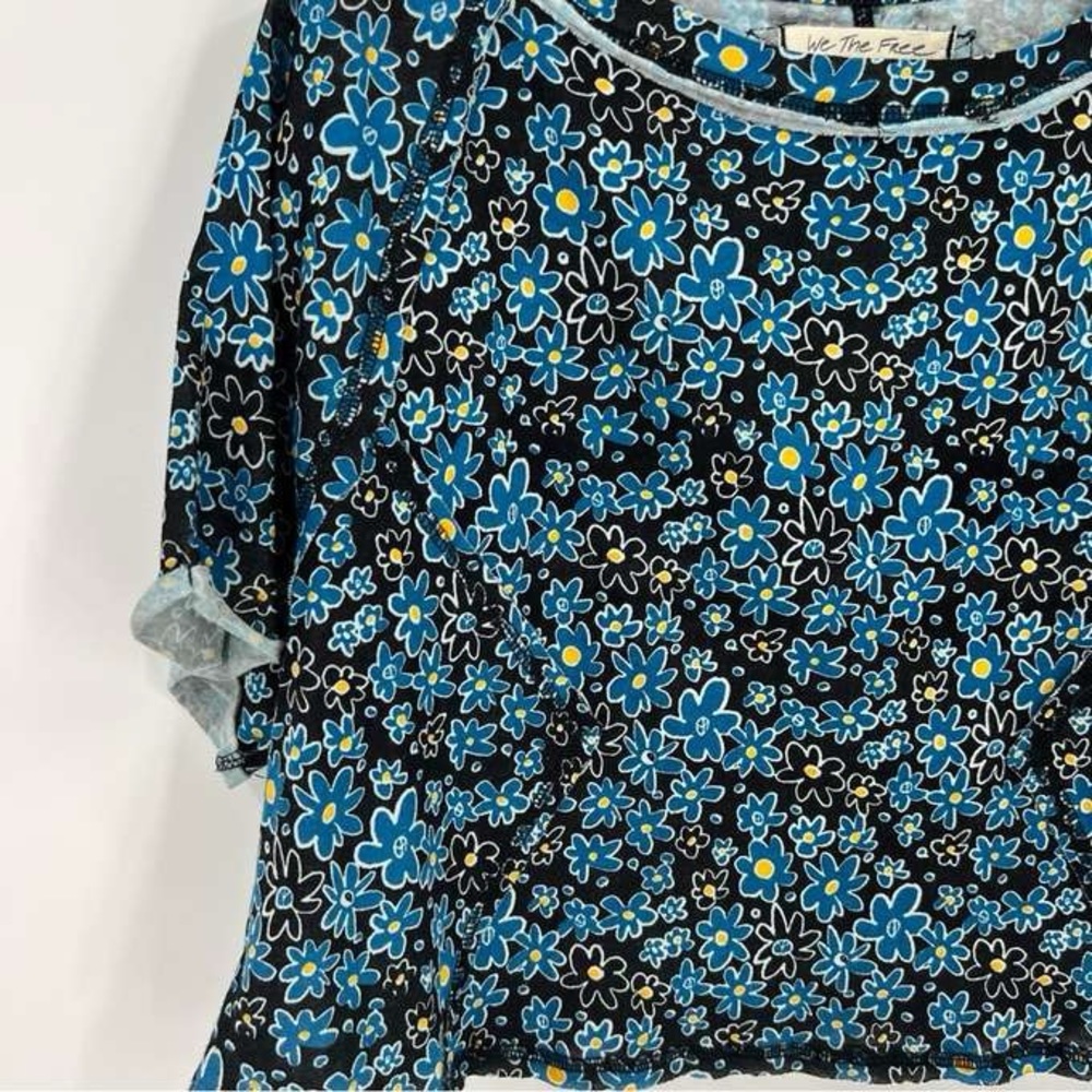 NWOT Free People Sammie Floral Print Tee in Dark Combo.  Size XS - Picture 10 of 15